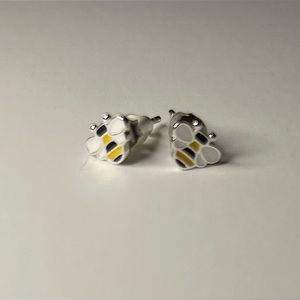 Silver Tinted Bumblebee Earring Set